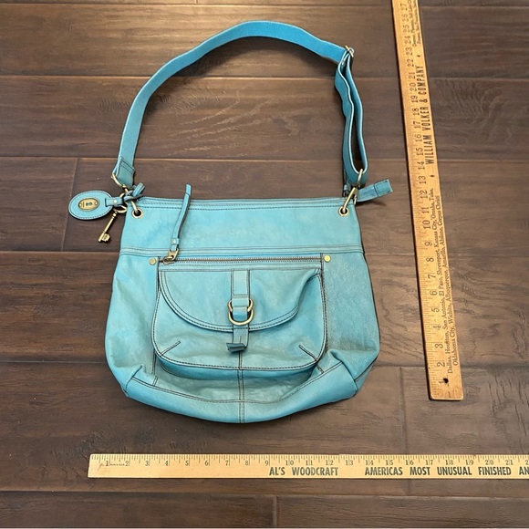 Fossil Genuine Leather Women's Blue Handbag One Size - Picture 2 of 10